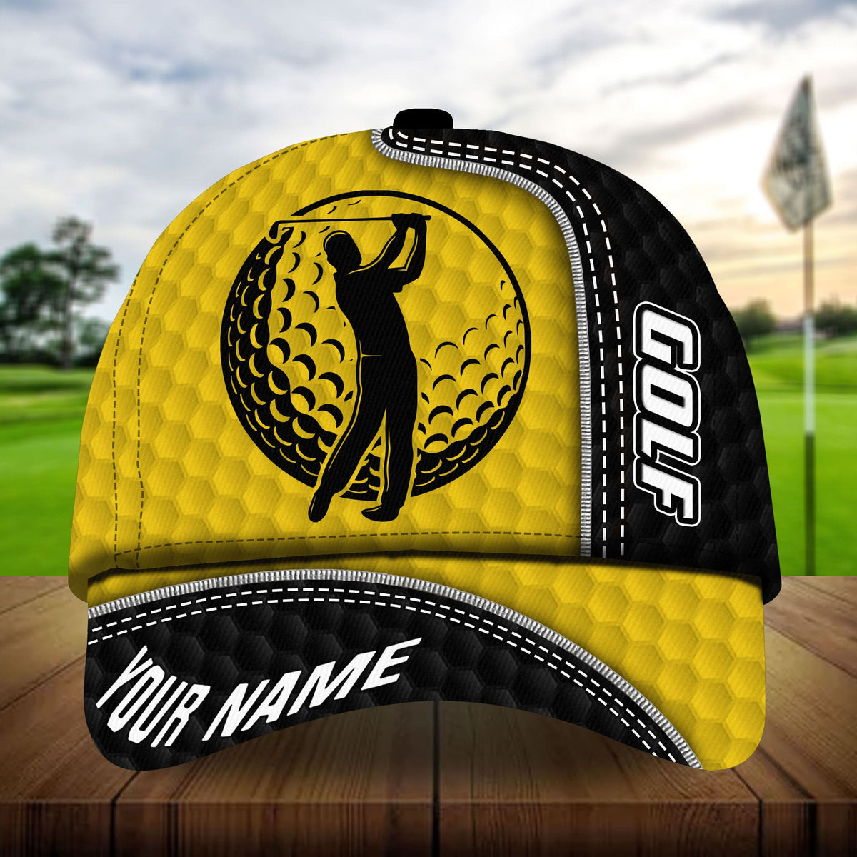 Premium Cool Golfer And Ball, Golf Personalized Hats Multicolored
