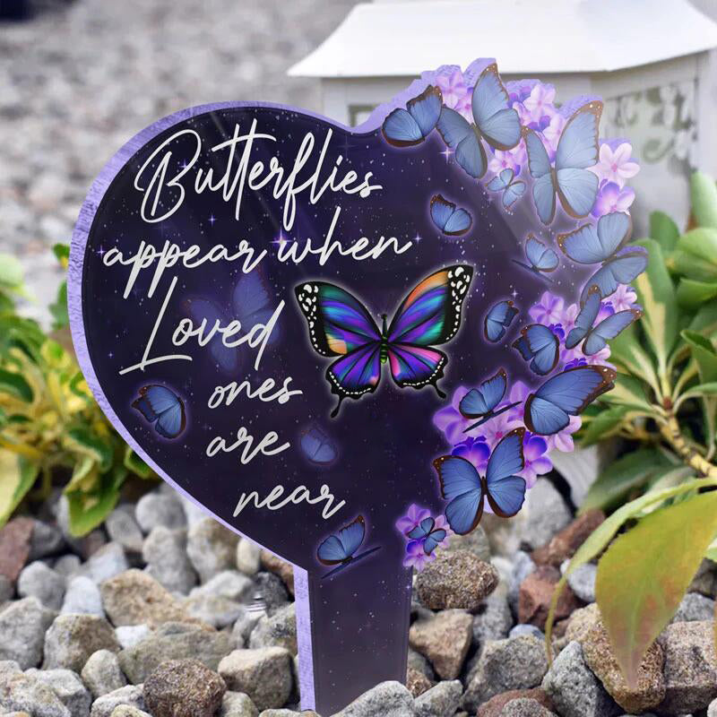 Butterflies Appear-Acrylic Plaque Stake