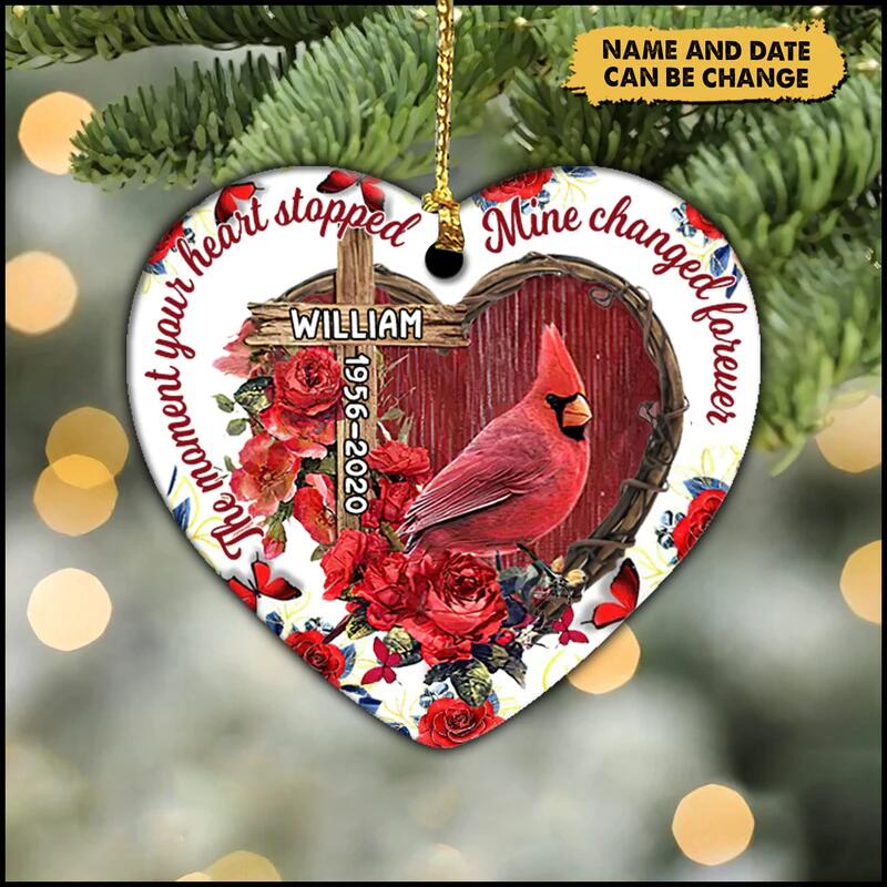 The Moment Your Heart Stopped Memorial Personalized Ornament