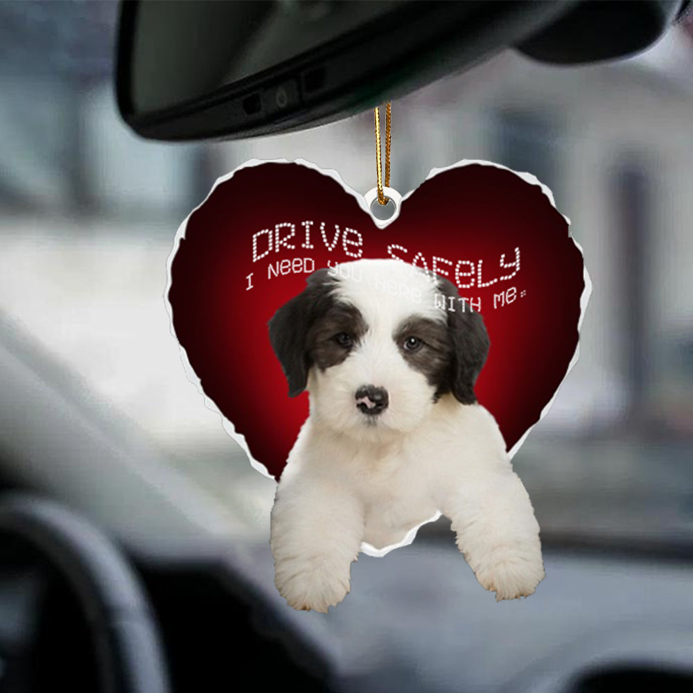 Old-English-Sheepdog Drive Safely Car Ornament