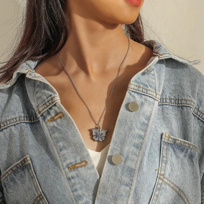Butterfly Picture Locket Necklace