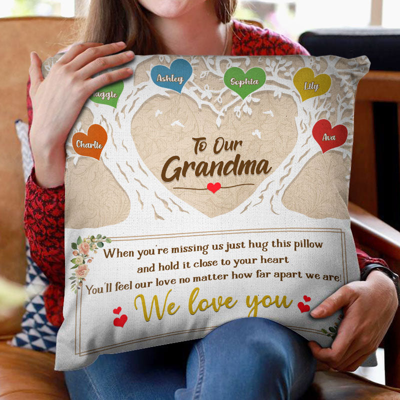 To Our Grandma When You Are Missing Us Personalized Pillowcase