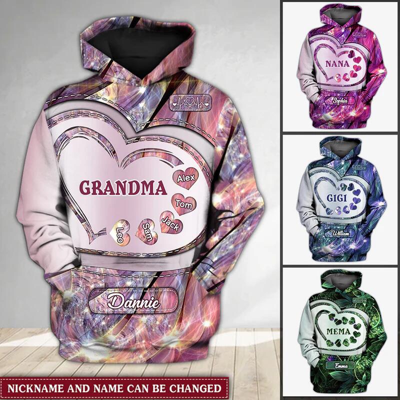 Grandma- Mom With Kids Personalized All Over Print Hoodie