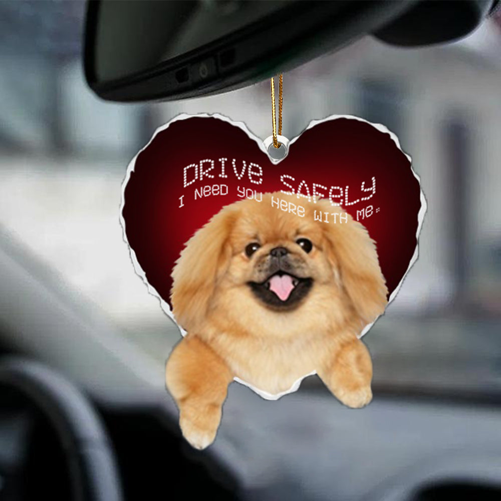 Pekingese Drive Safely Car Ornament
