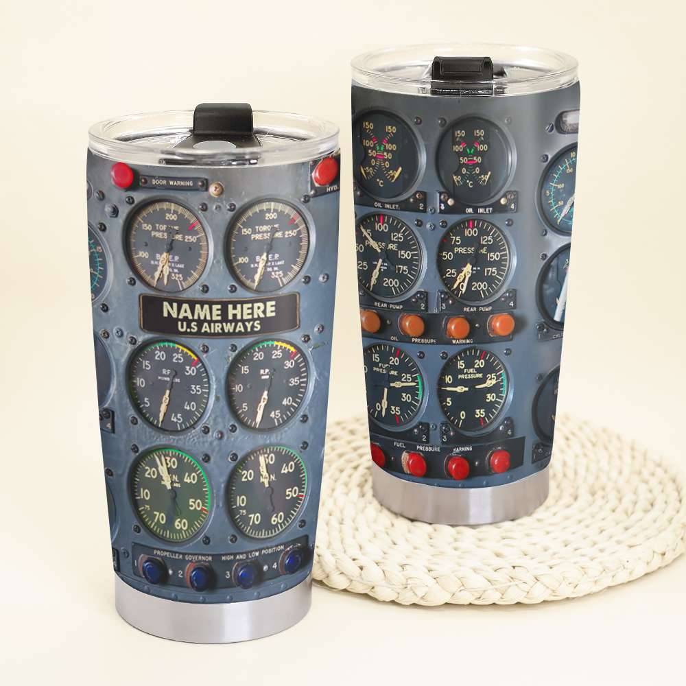Personalized Flight Instruments Panel Tumbler