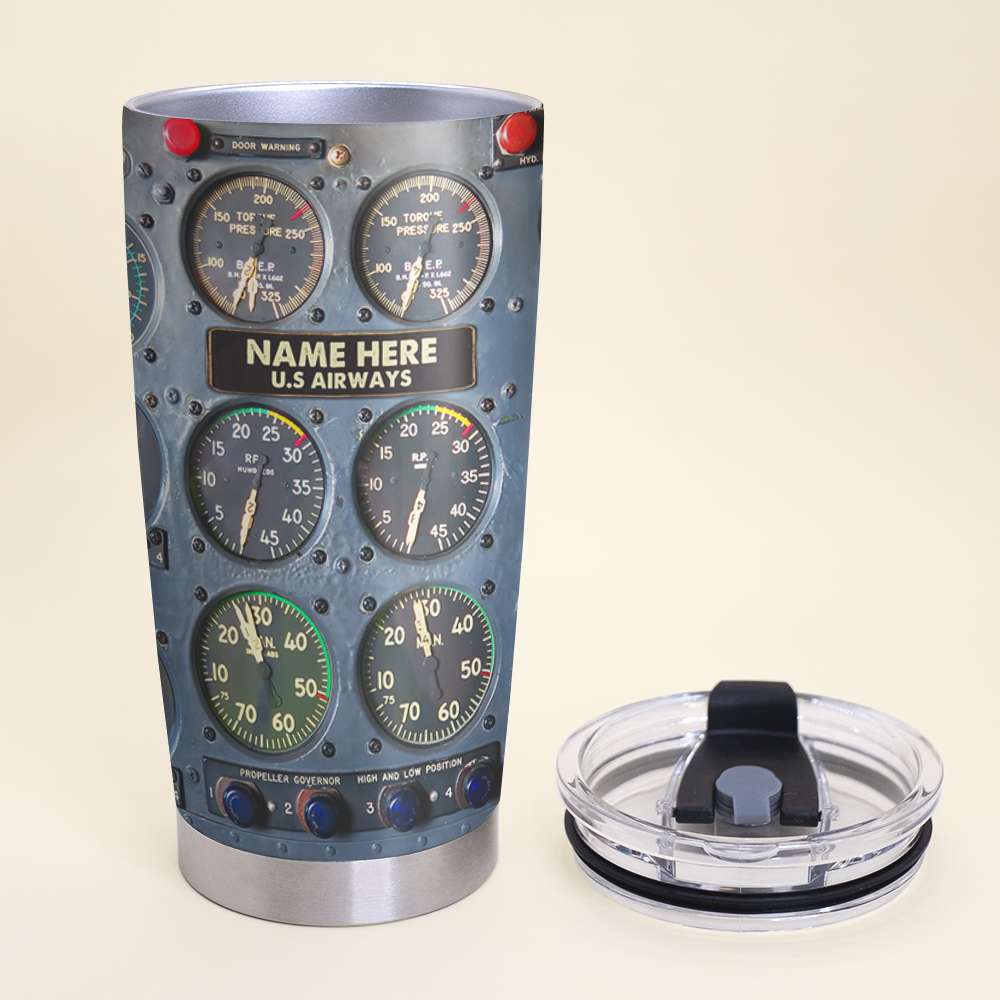 Personalized Flight Instruments Panel Tumbler