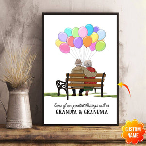 Some Of Our Greatest Blessings Call Us,For Old Couple- Personalized Poster