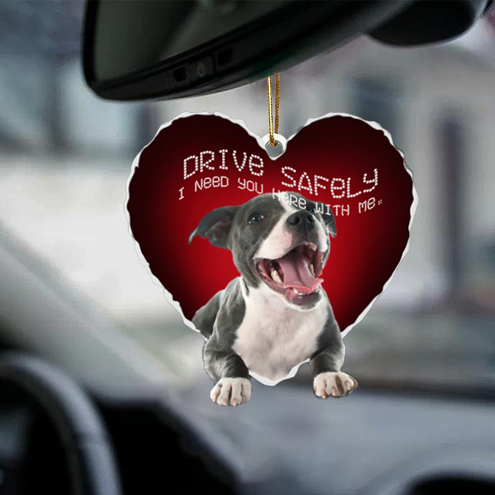 Pit-bull2 Drive Safely Car Ornament