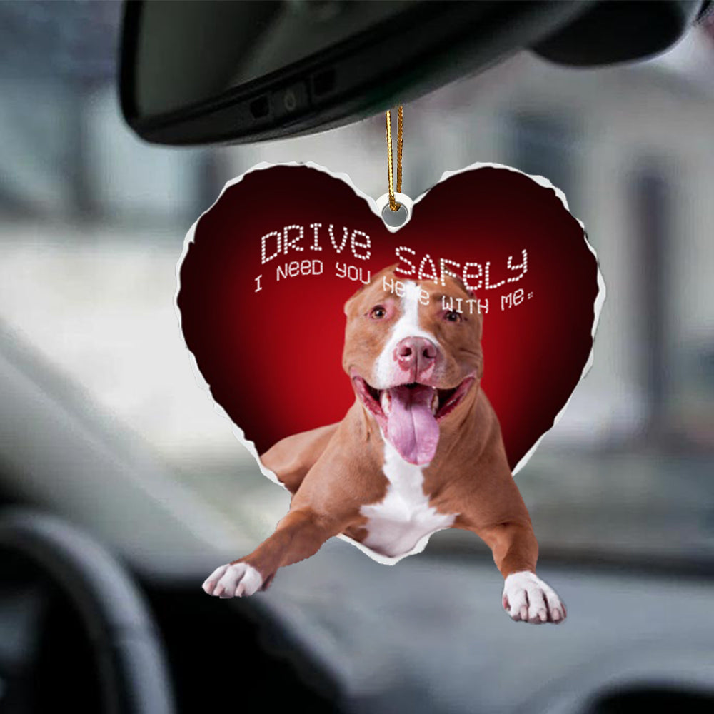 Pit-bull3 Drive Safely Car Ornament