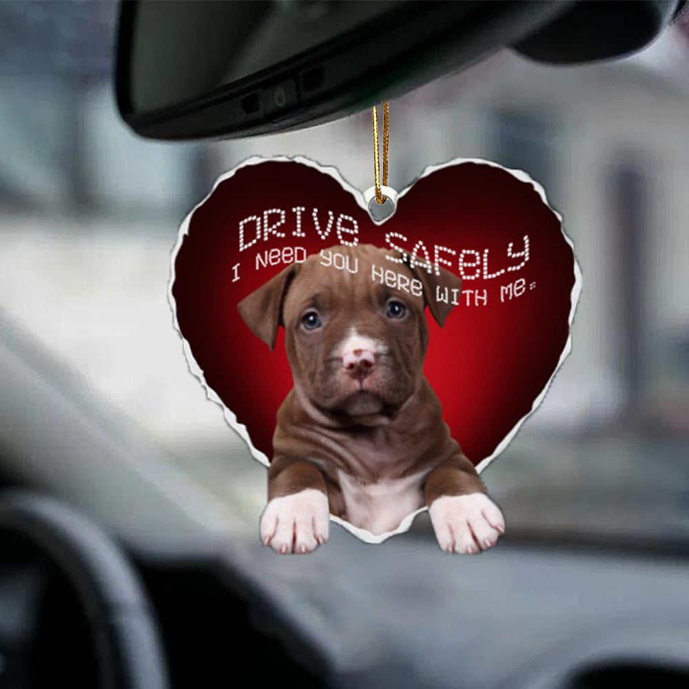 Pit-bull4 Drive Safely Car Ornament