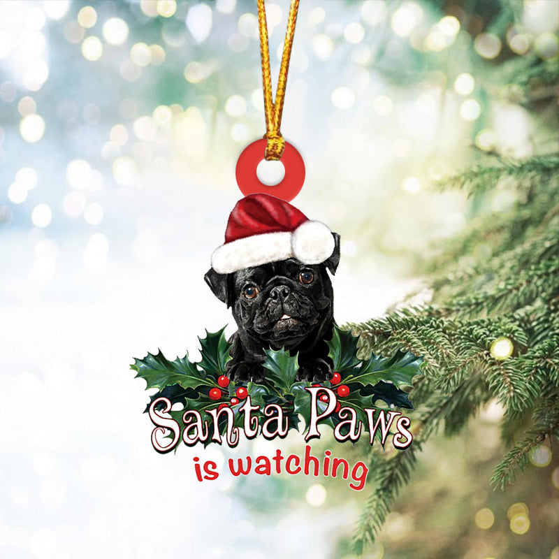 Pug 1 Christmas Car Ornament