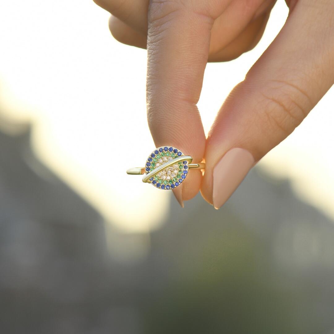 To My Granddaughter Rotating Planet Spinning Anxiety Ring