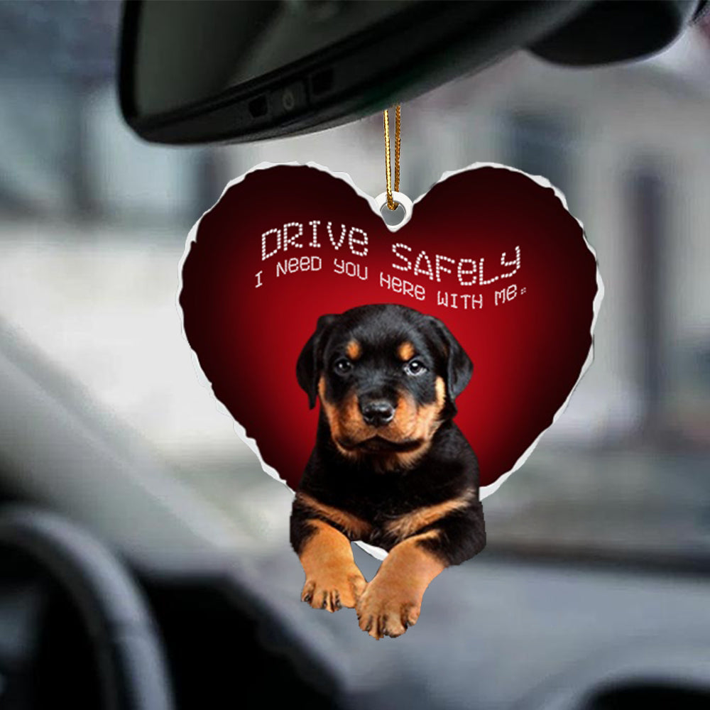 Rottweiler Drive Safely Car Ornament