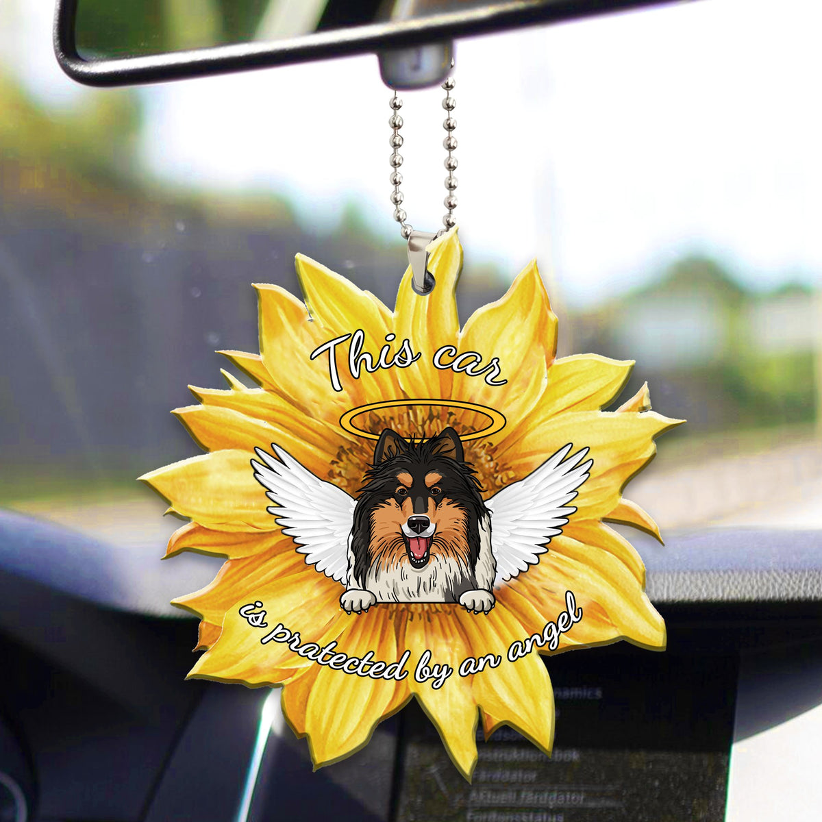 Rough Collie Car ornament