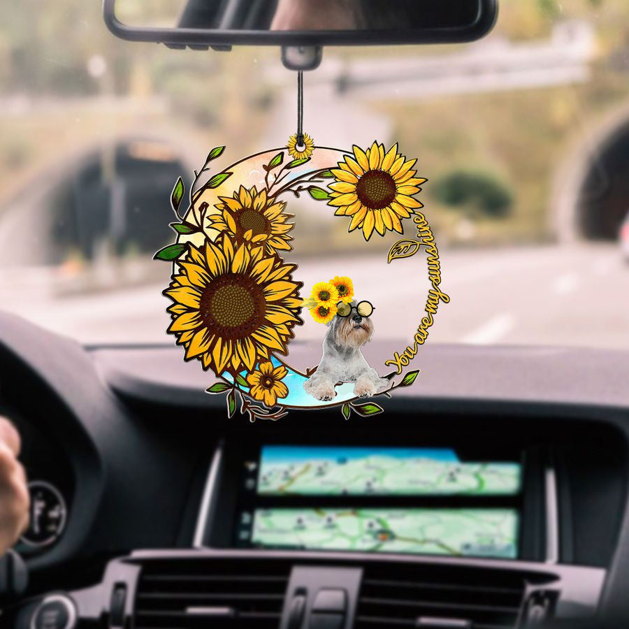 Schnauzer You Are My Sunshine Car Ornament