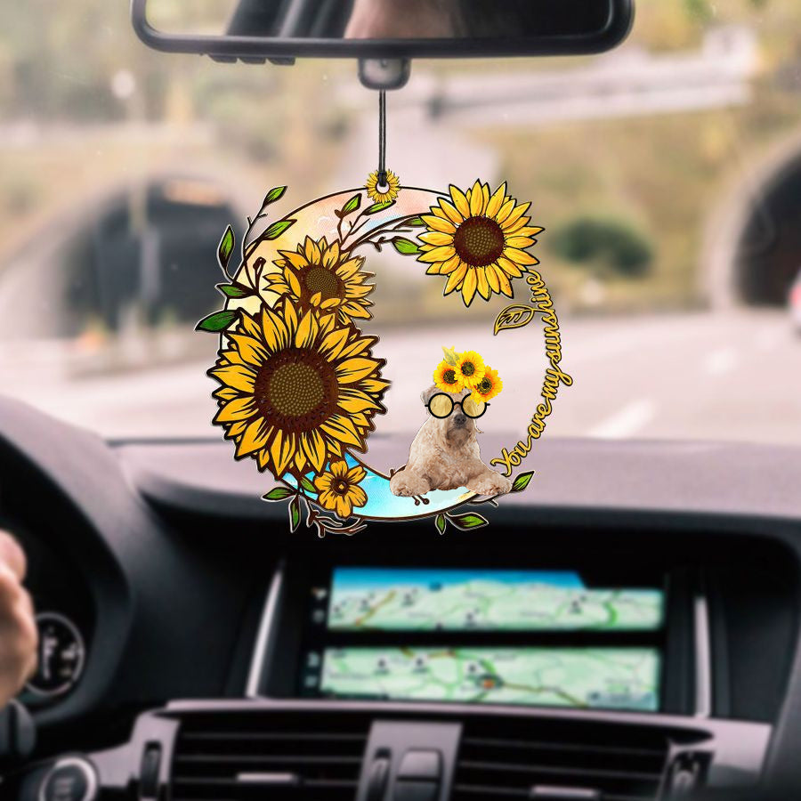 Soft-Coated-Wheaten-Terrier You Are My Sunshine Car Ornament