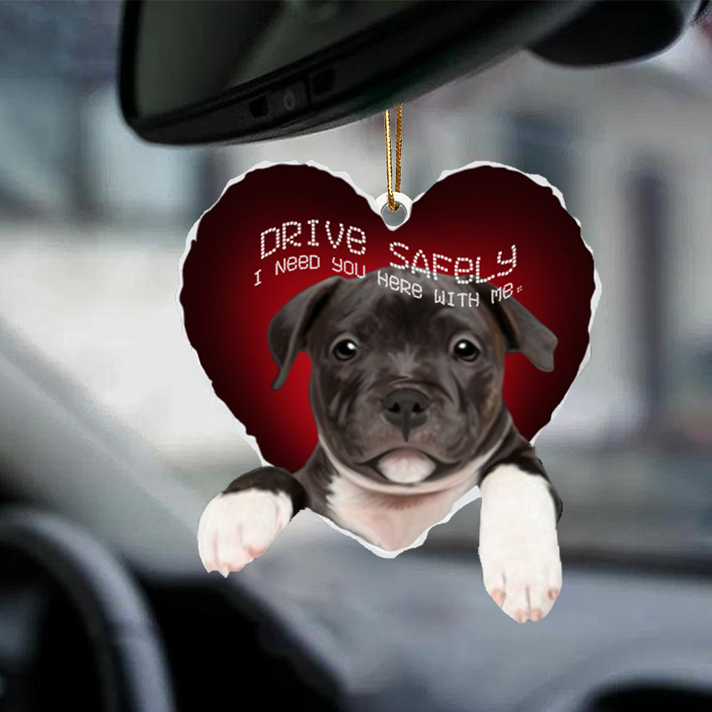 Staffordshire-Bull-Terrier2 Drive Safely Car Ornament