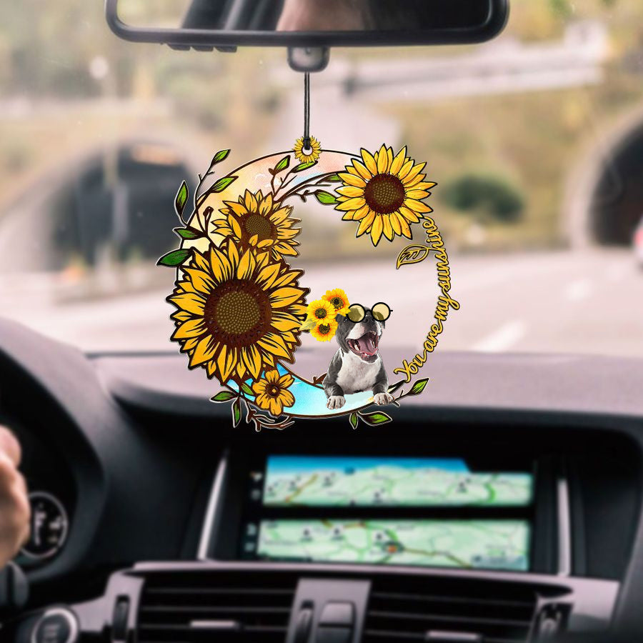 Staffordshire-Bull-Terrier You Are My Sunshine Car Ornament