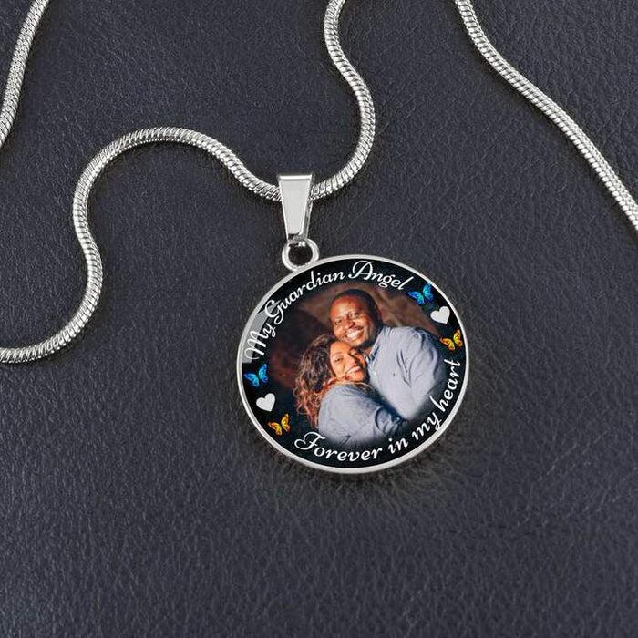 Guardian Angel Circle Memorial Personalized Necklace