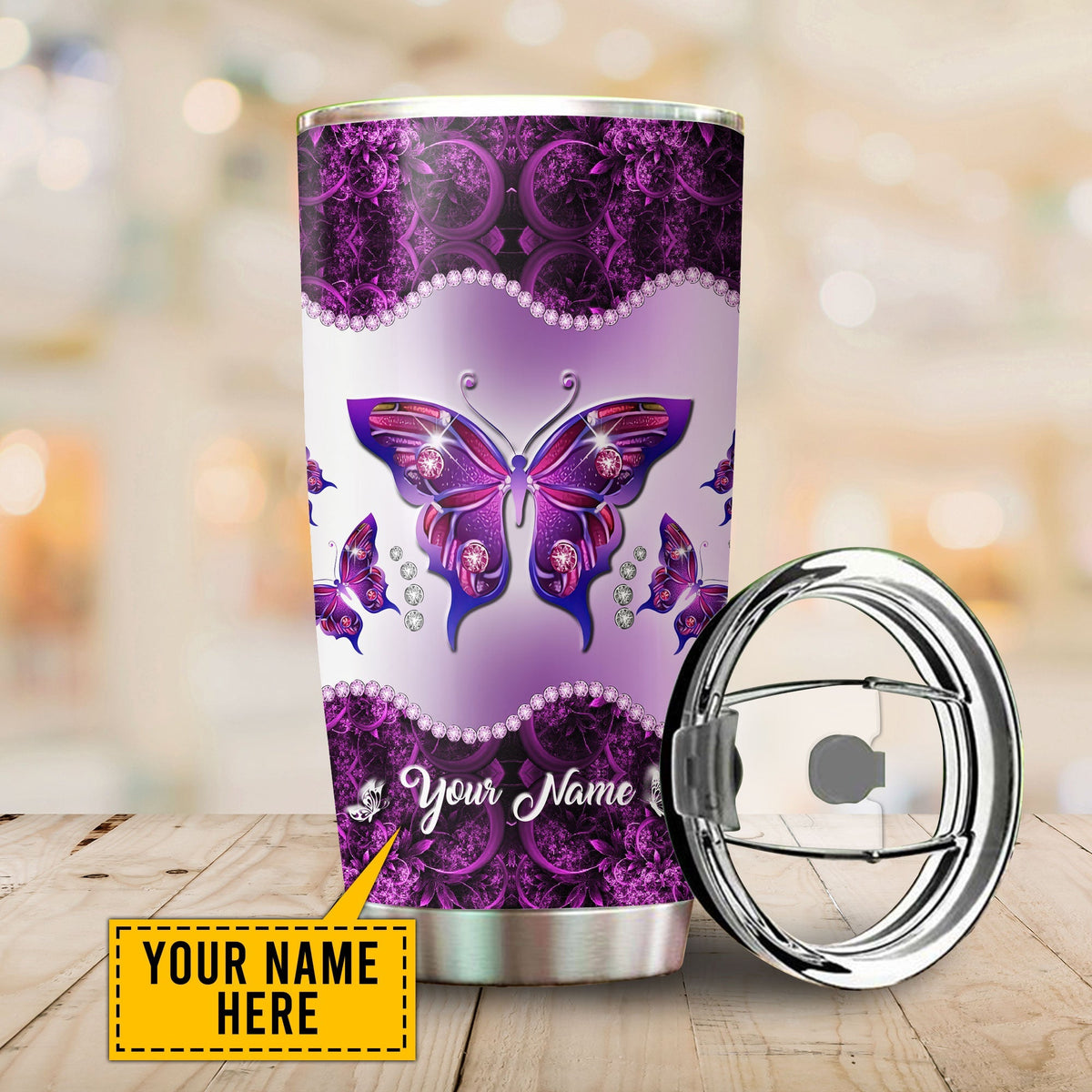 Personalized Butterfly Steel Stainless Tumbler