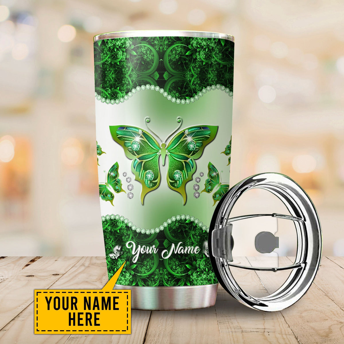 Personalized Butterfly Steel Stainless Tumbler