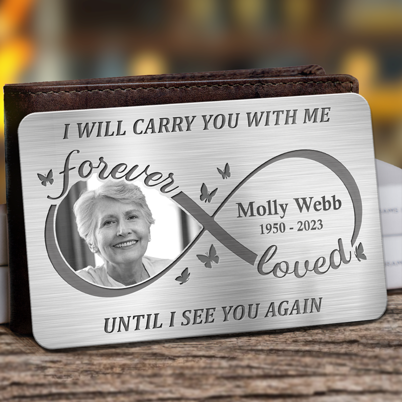 Custom Photo Always On My Mind Forever In My Heart - Memorial Personalized Wallet Card