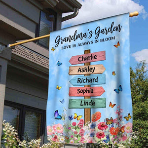 Grandma Mom's Garden Butterflies, Where Love Grows Personalized Garden Flag