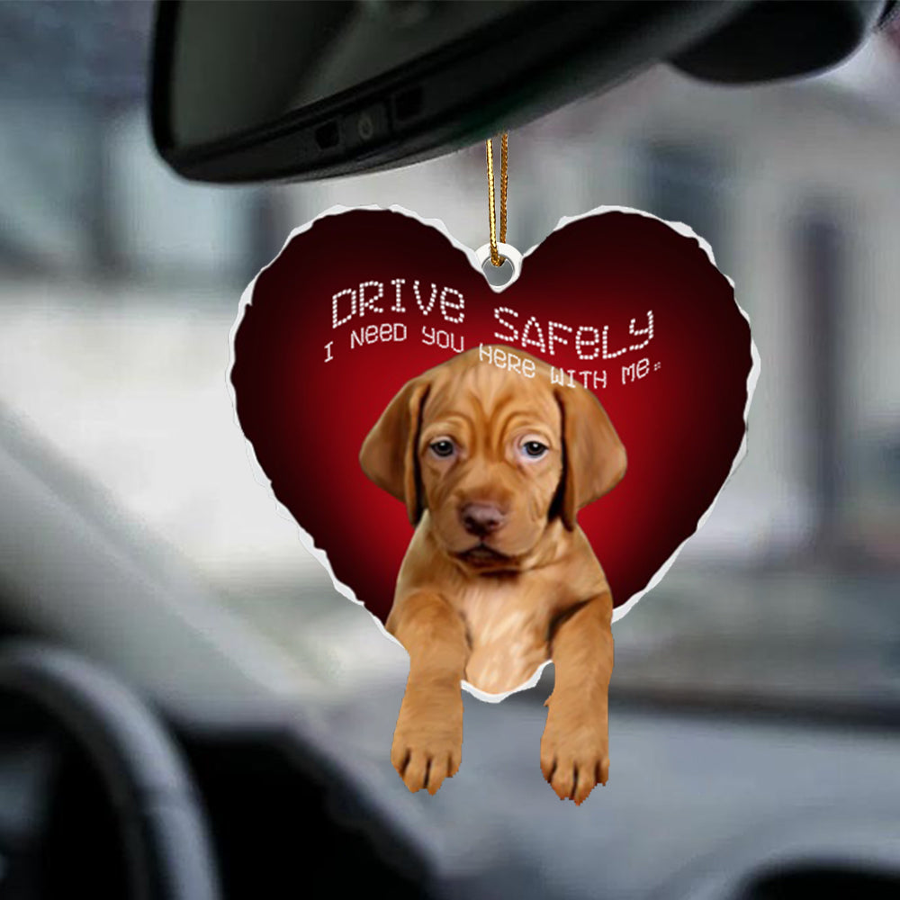 Vizsla Drive Safely Car Ornament