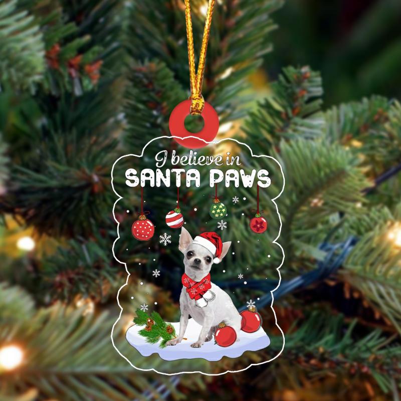 WHITE Chihuahua Christmas Ornament