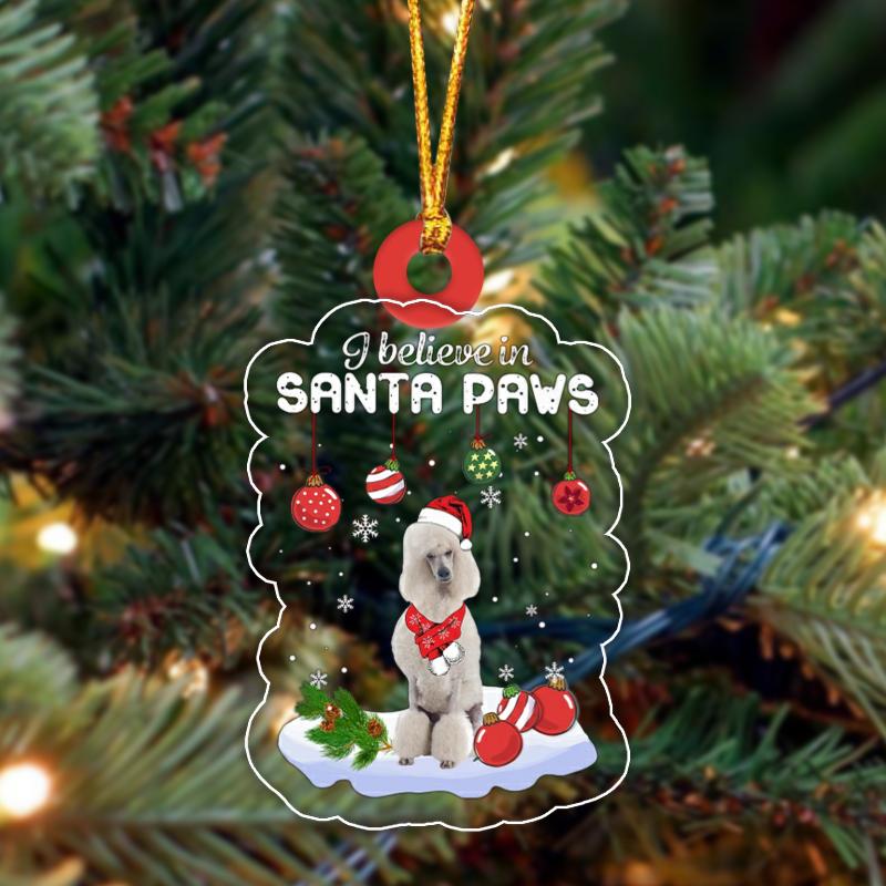 WHITE Standard Poodle Christmas Ornament