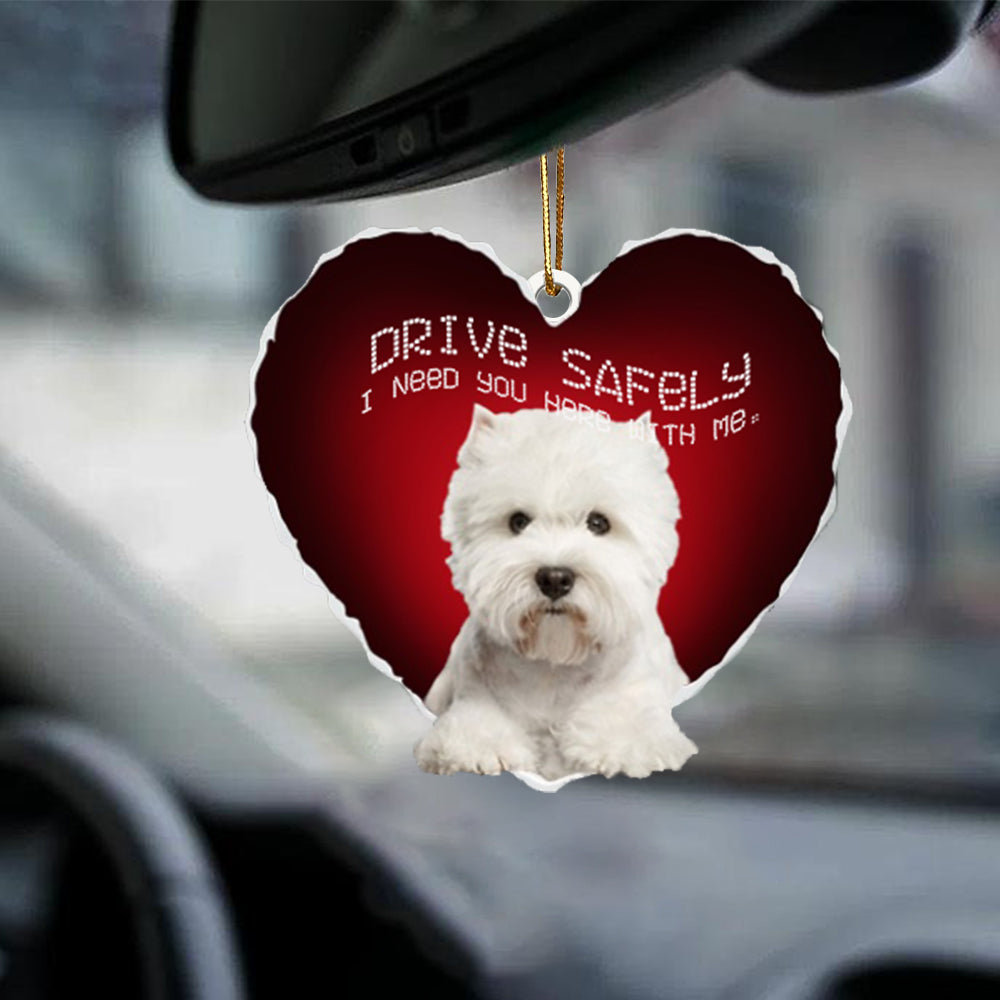 Westhighland-White-Terrier Drive Safely Car Ornament