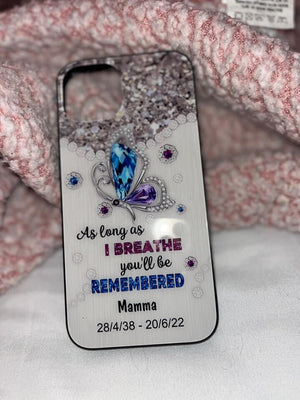 As Long As I Breathe Butterfly Personalized Glass Phone Case
