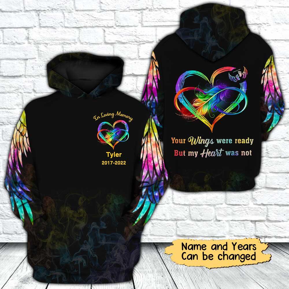 Your Wings Were Ready But Family Loss Memorial Gift Personalized Hoodie