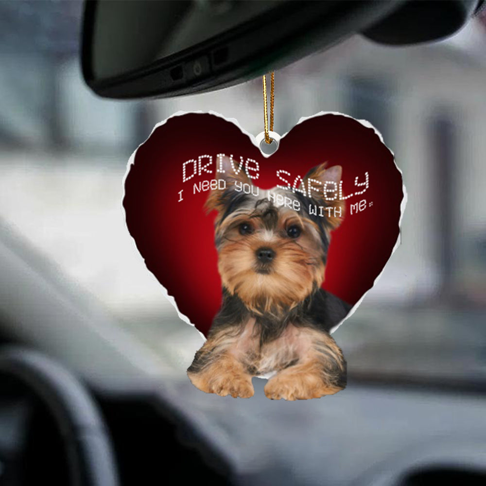Yorkshire-Terrier Drive Safely Car Ornament