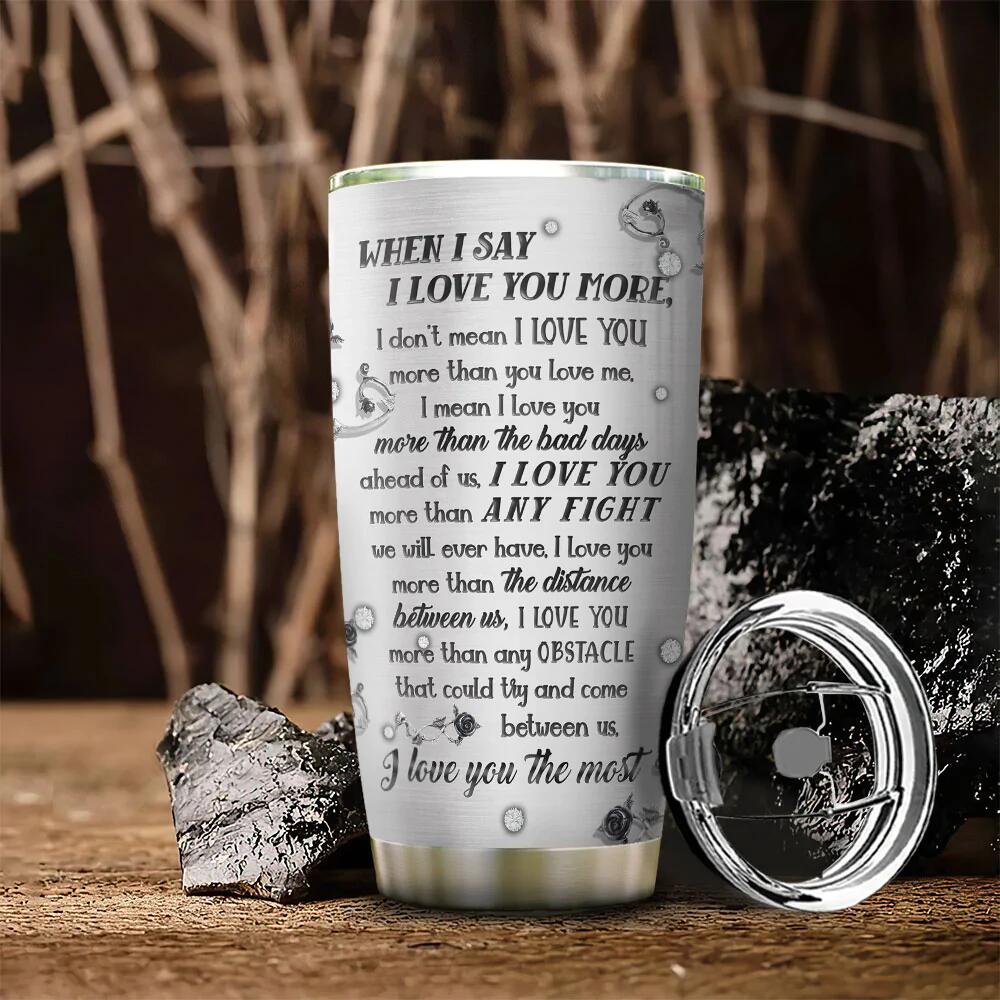 Metal Style Skull Couple Love You Tumbler