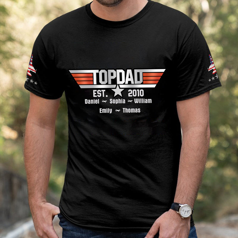 Personalized Top Papa Top Dad Est - Gift Idea For Father's Day Grandpa Birthday