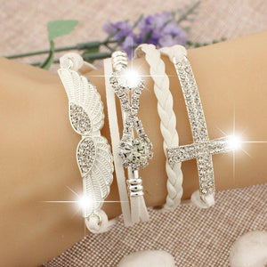 Angel Wings Cross Bracelet