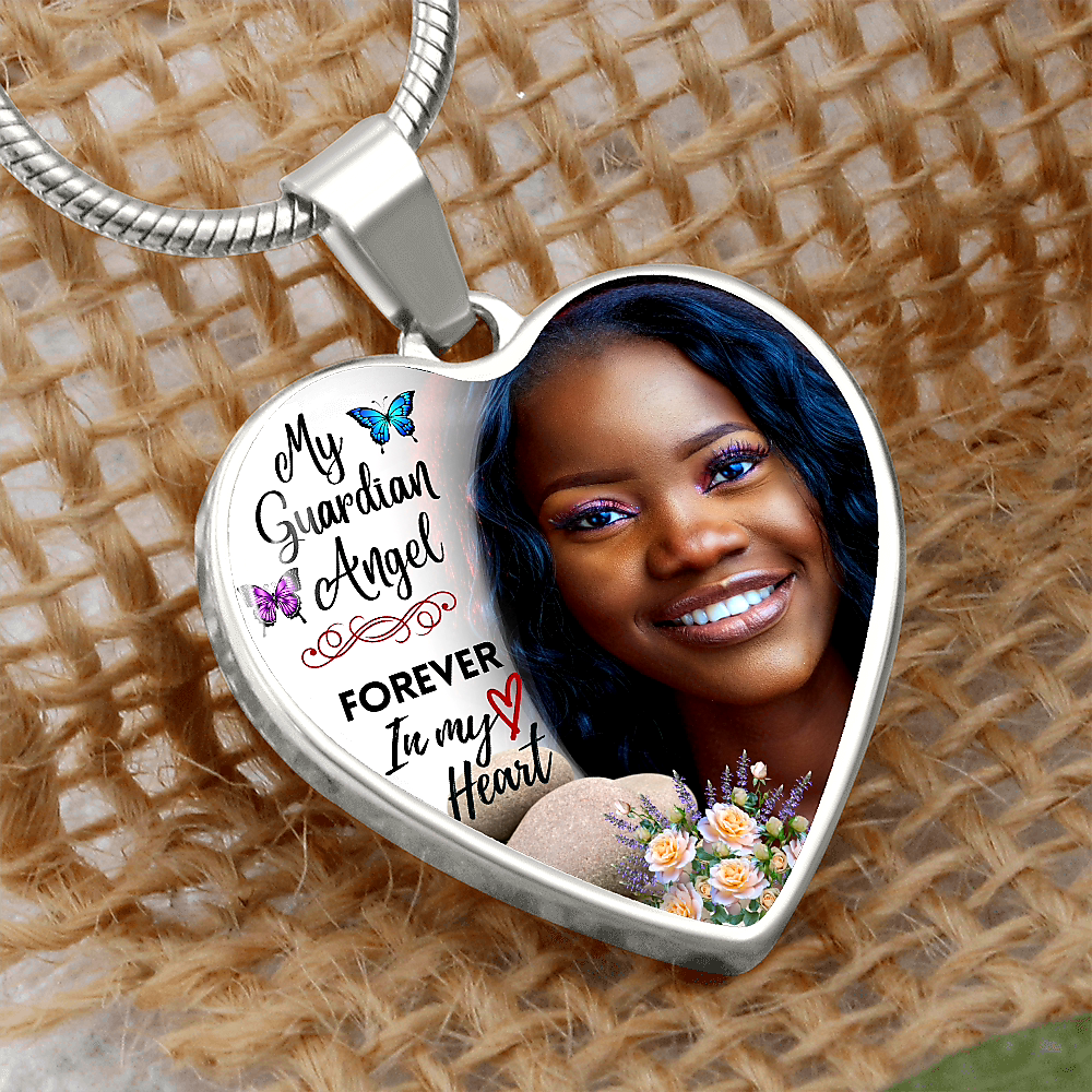 Guardian Angel Heart Personalized Necklace