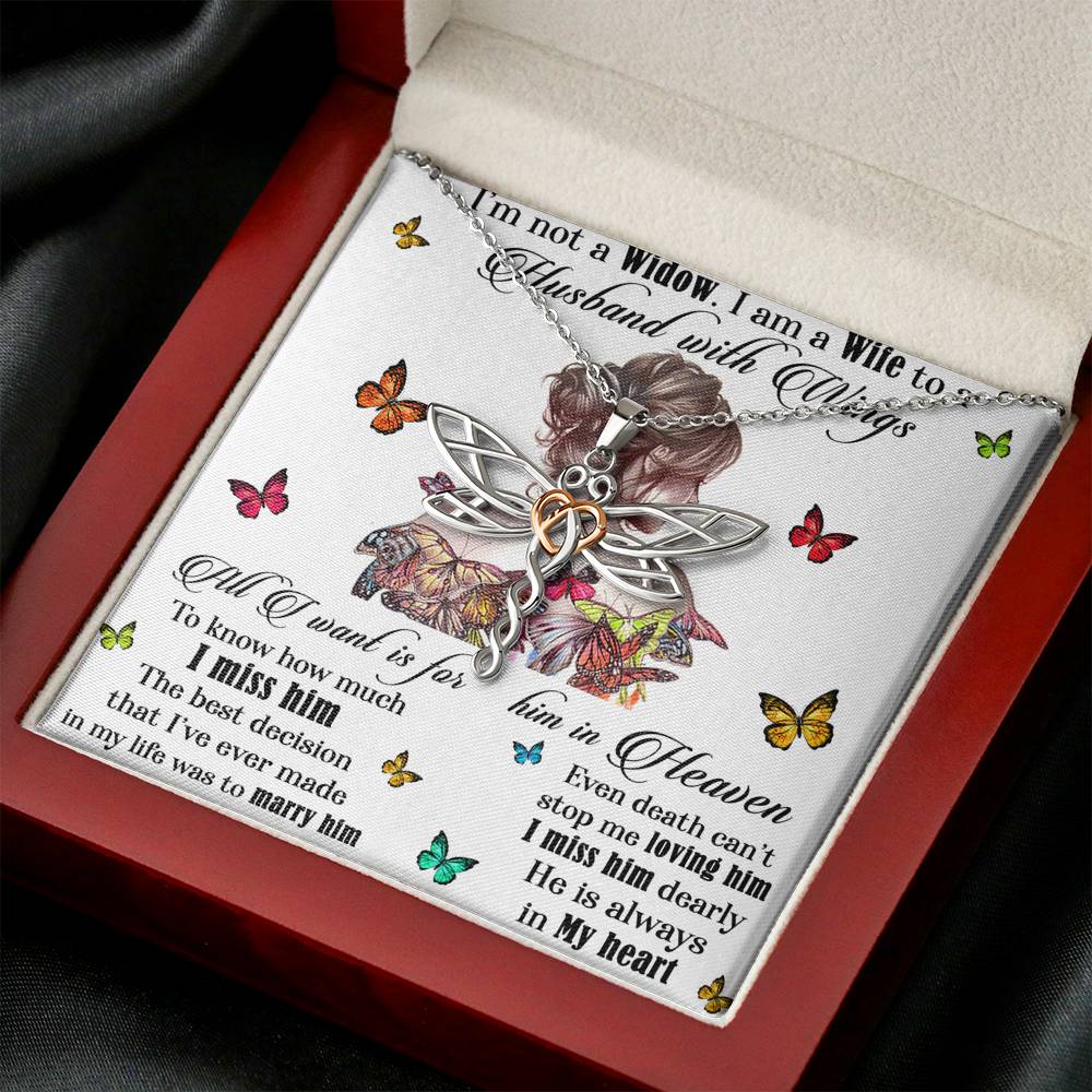 I'm Not A Widow Dragonfly Necklace