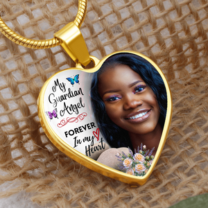 Guardian Angel Heart Personalized Necklace