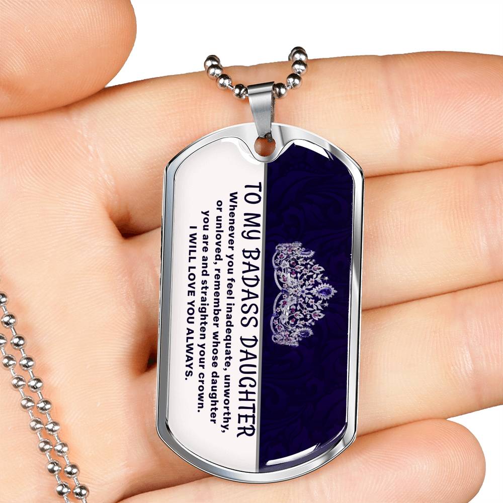 To My Badass Daughter Necklace