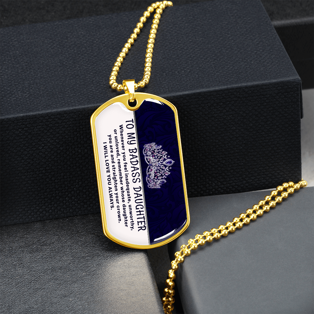 To My Badass Daughter Necklace