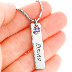 Personalized Engraved Granddaughter Birthstone Necklace