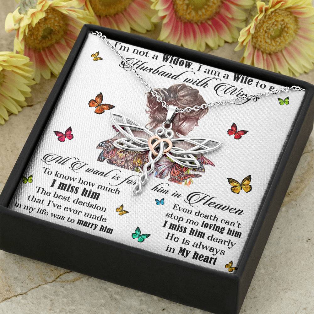 I'm Not A Widow Dragonfly Necklace