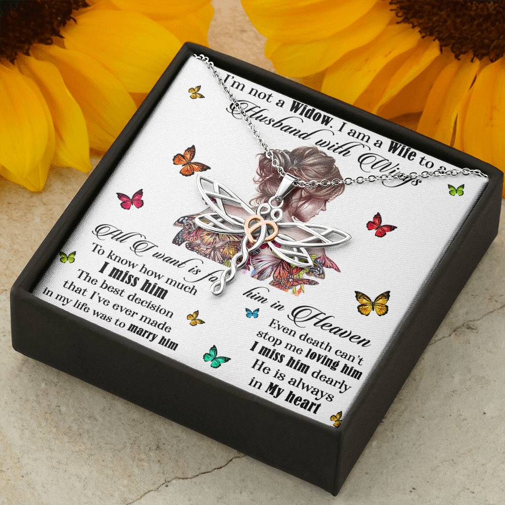 I'm Not A Widow Dragonfly Necklace