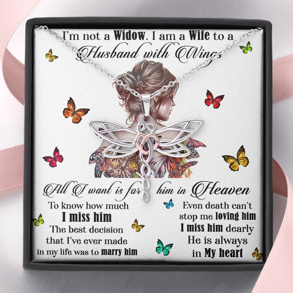 I'm Not A Widow Dragonfly Necklace