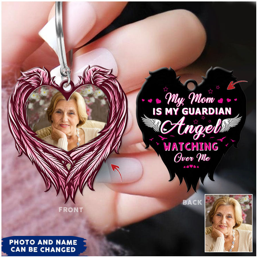 My Mom Is My Guardian Angel Personalized Keychain