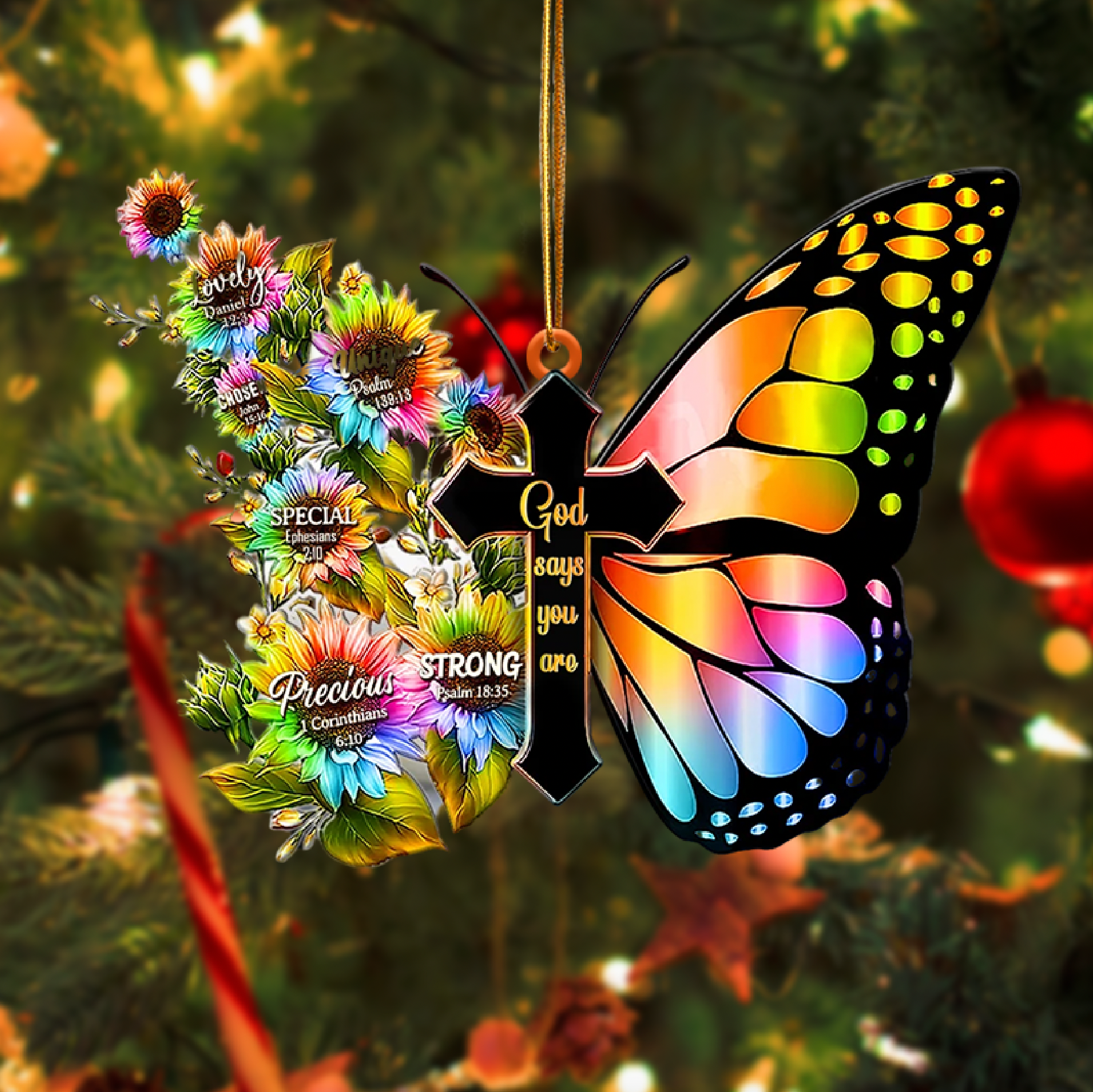 God Says You Are Butterfly Ornament