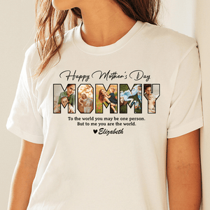 Custom Photo Happy Mother's Day To My World Bright Shirt