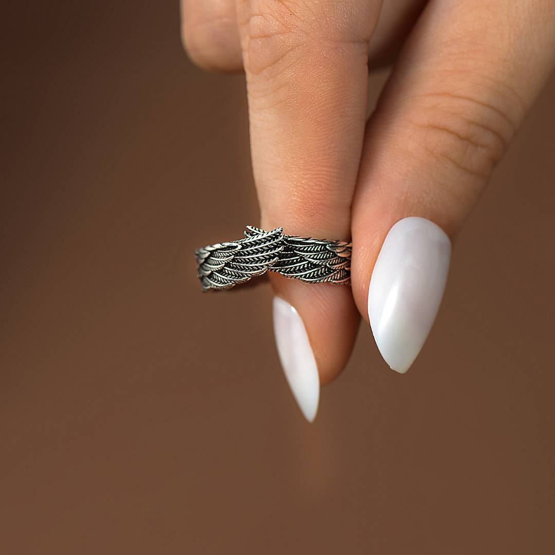 Personalized Name Angel Wing Ring